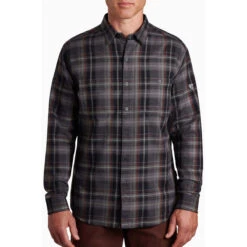 KUHL Men's Fugitive Flannel Shirt -Patagonia Clothing Shop 7202 fugitive flannel ls cast iron front pdp photo 690b5c62 5d1a 4163 9c30 291b736ae529