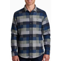 KUHL Men's Pixelatr Flannel Long Sleeve -Patagonia Clothing Shop 7336 pixelatr flannel ls sea glass front pdp photo 41ff3d12 a73b 4e05 b69d e2a7db21f2b9