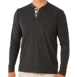 Men's Bamboo Flex Henley 16 Men's Bamboo Flex Henley -Patagonia Clothing Shop M Henley 1000px HeatherBlack 1