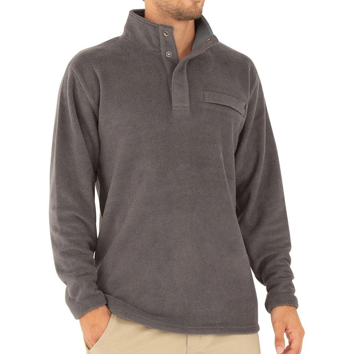 Men's Bamboo Polar Fleece Snap Pullover 4 Men's Bamboo Polar Fleece Snap Pullover - Image 2