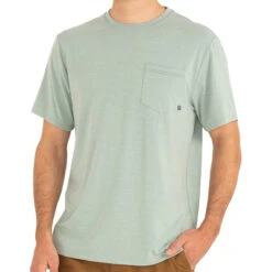 Men's Bamboo Flex Pocket Tee -Patagonia Clothing Shop Mens FlexPocketTee HeatherKeysGreen 1