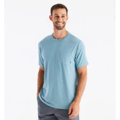 Men's Bamboo Flex Pocket Tee -Patagonia Clothing Shop flex pocket tee heather mineral men 1