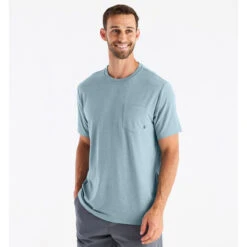 Men's Bamboo Flex Pocket Tee -Patagonia Clothing Shop flex pocket tee heather tide men 1
