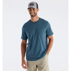 Men's Bamboo Heritage Pocket Tee -Patagonia Clothing Shop heritage pocket tee slate blue men 1 1
